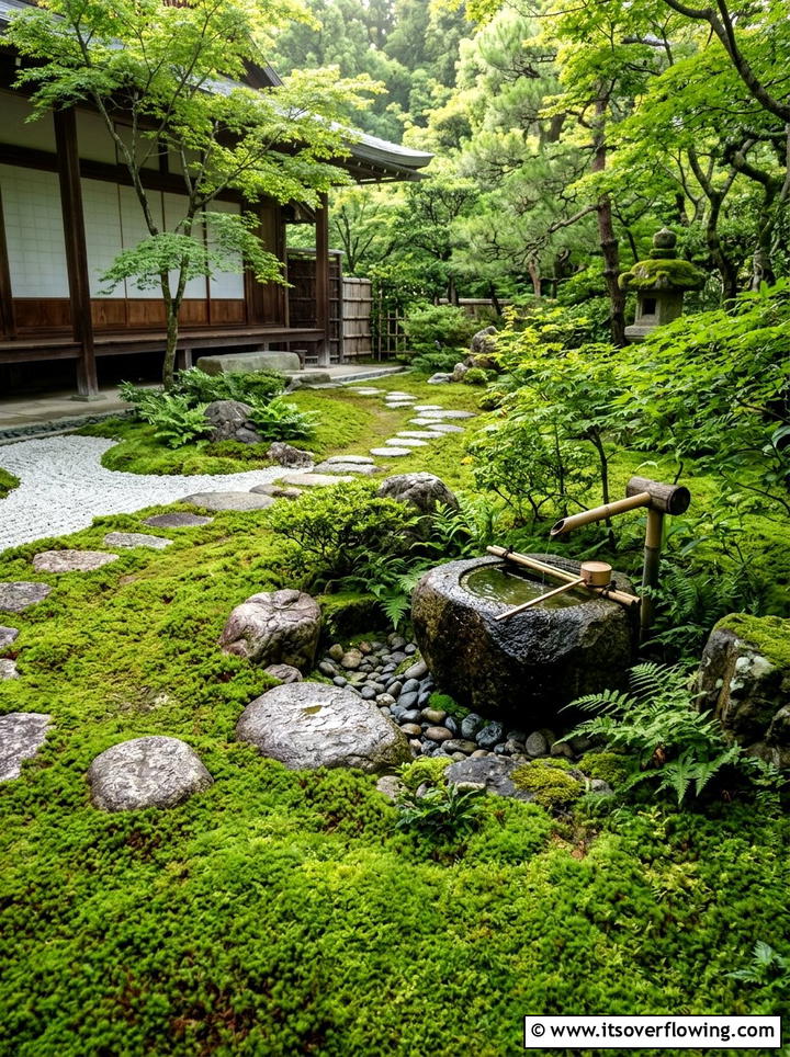 Japanese rock garden with moss - 25 garden design ideas with rock gardens