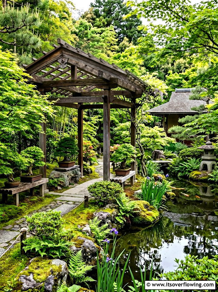 Japanese style garden pergola - 25 garden ideas with pergola