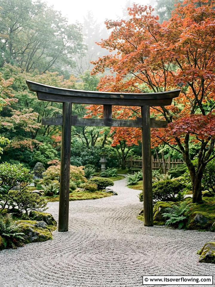 Japanese style zen arch - 25 garden ideas with arches