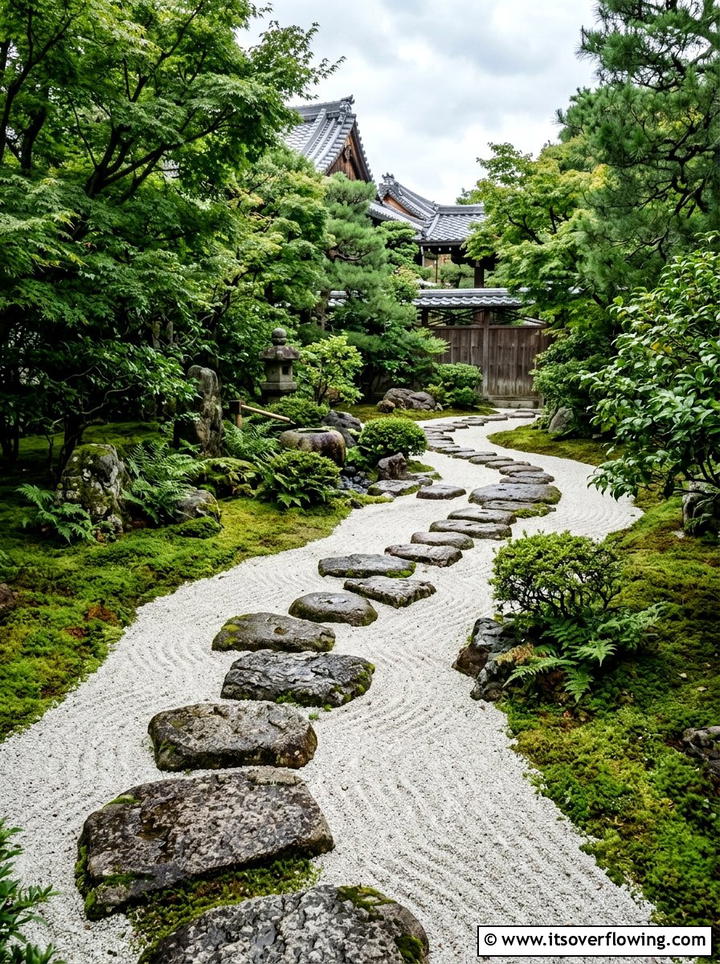 Japanese zen garden path - 25 garden decor ideas with stepping stones