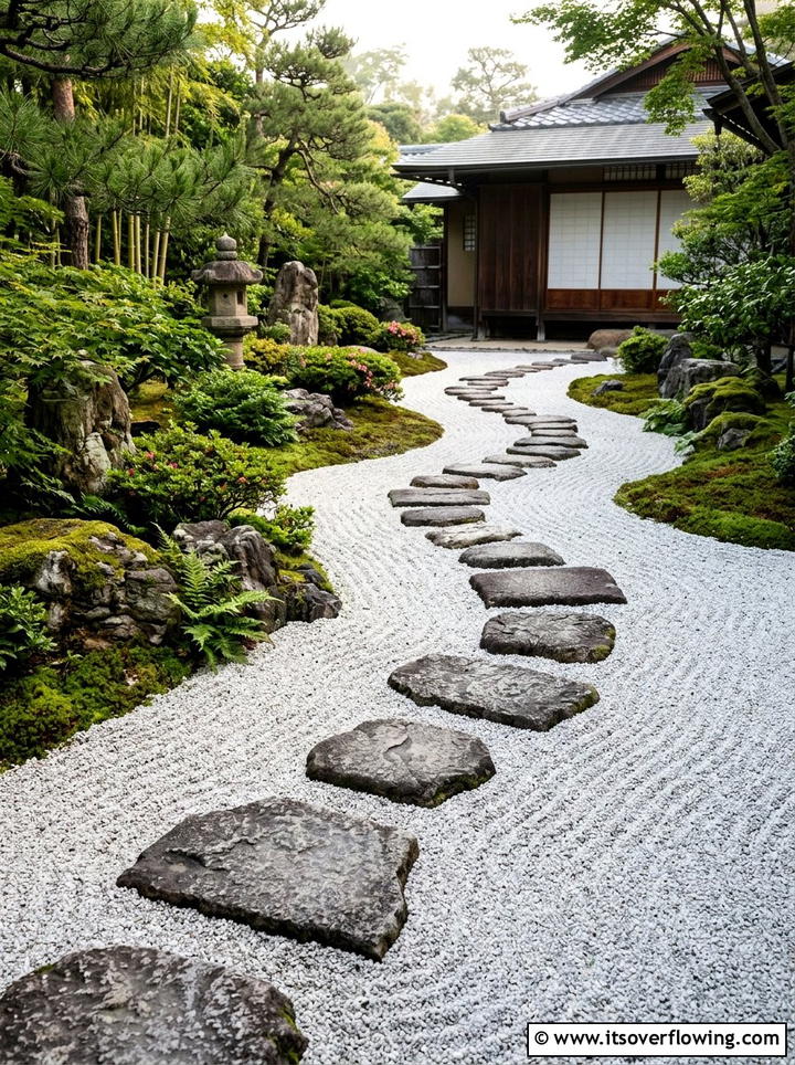 Japanese zen garden path - 25 backyard ideas with pathways