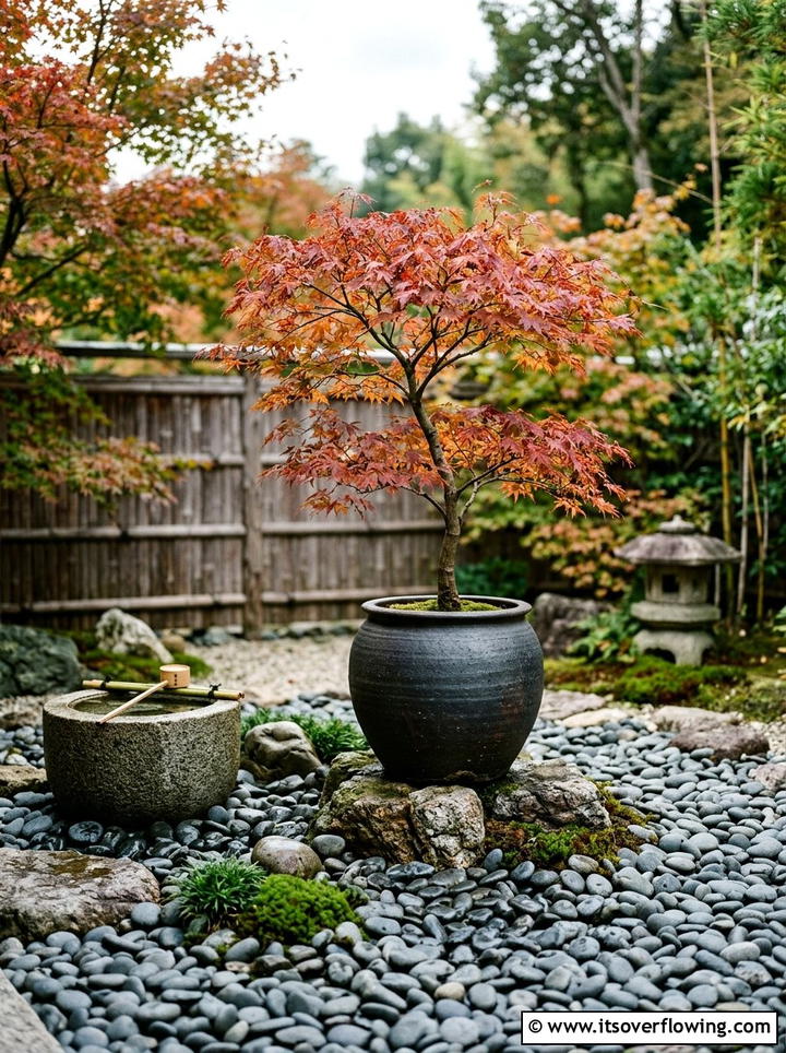 Japanese zen pot garden - 25 garden design ideas with pot displays