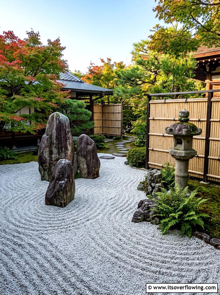 Japanese zen rock garden - 25 garden design ideas with dry creek beds