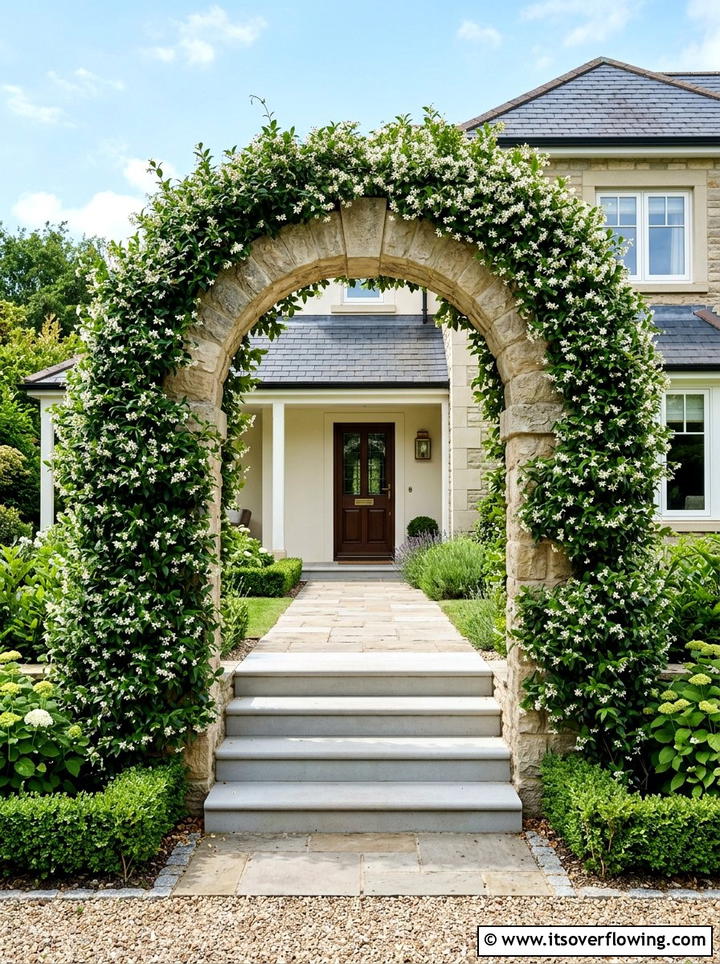 Jasmine Arch Entrance - 25 creative garden ideas with archway flowers