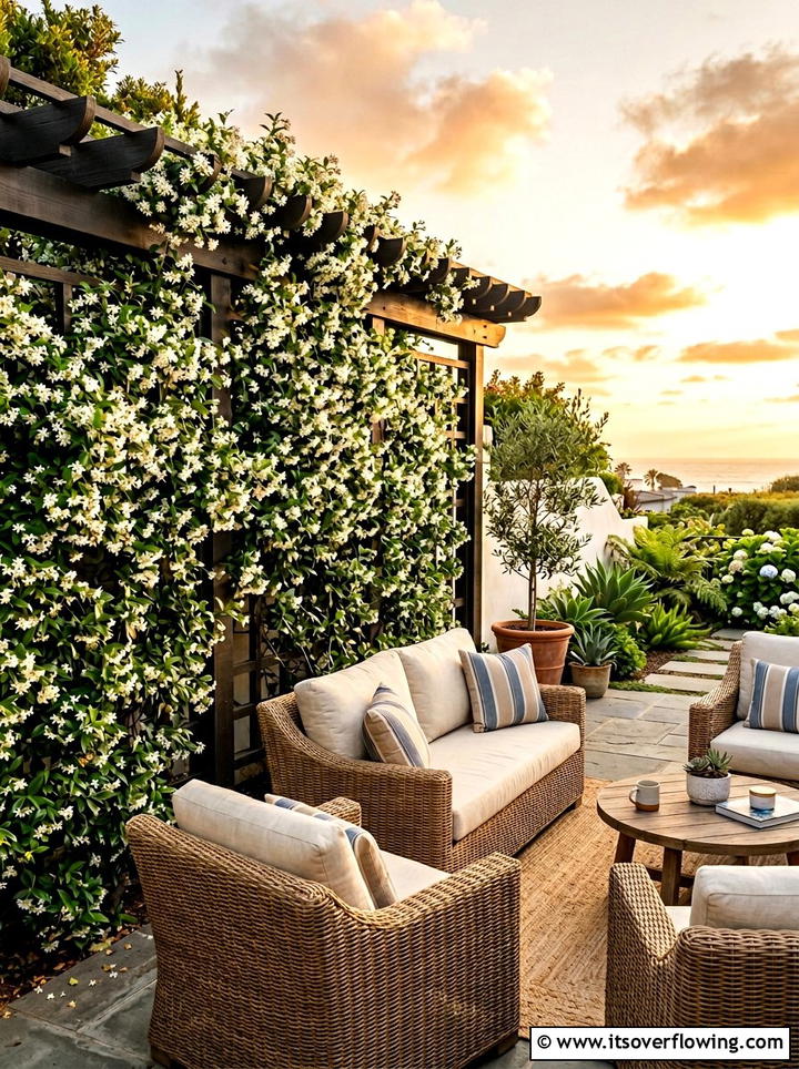 Jasmine Trellis - 25 creative garden ideas with fragrance gardens