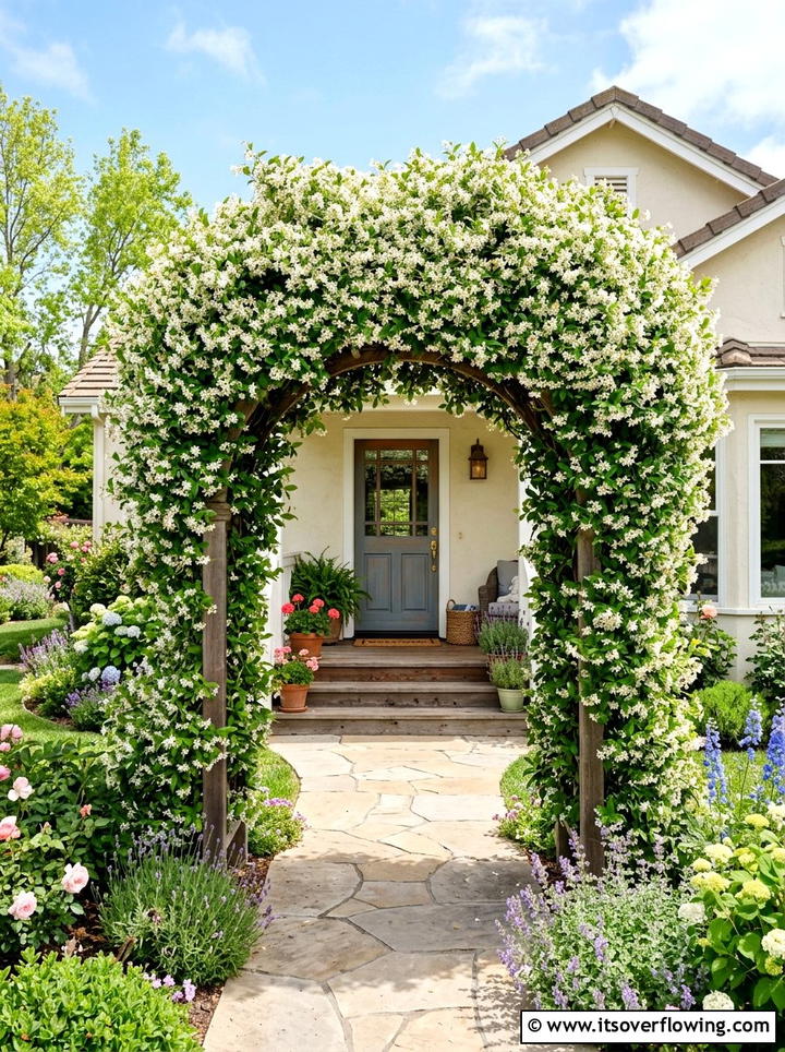 Jasmine scented entryway arch - 25 garden ideas with arches