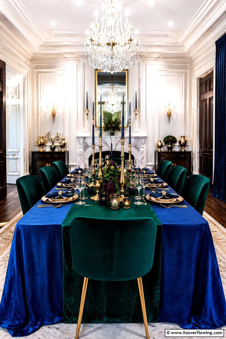 Jewel Tone Table Linens - 50 Fall Table Decor Ideas Roundup- Seasonal Styling