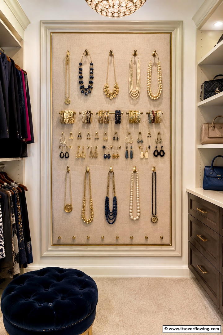 Jewelry Display and Organizer - 30 Pegboard Ideas to Organize Your Home Efficiently