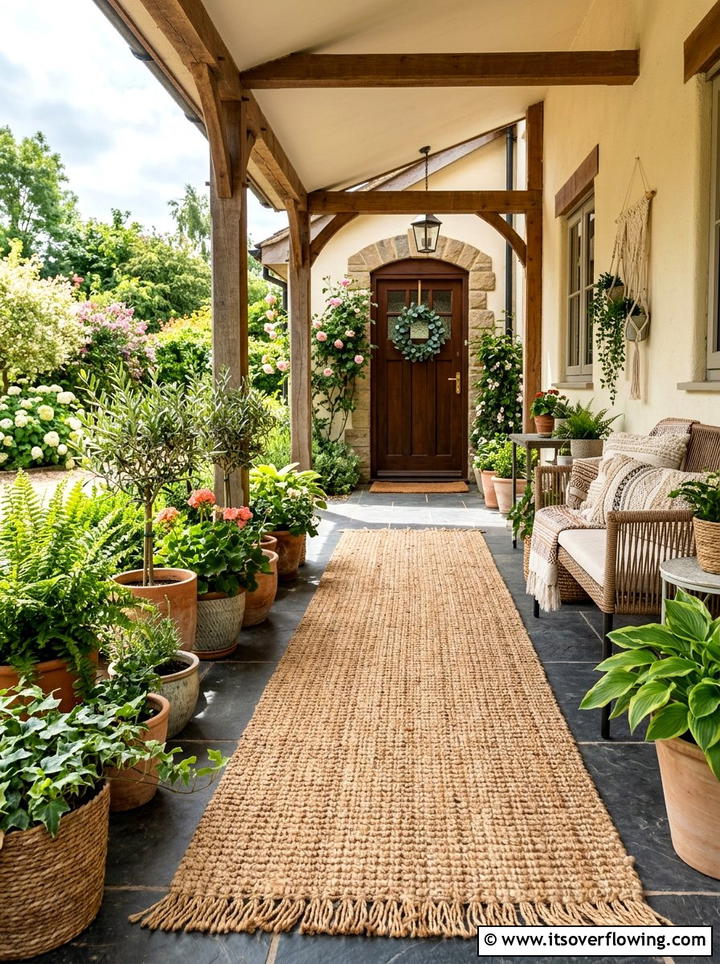 Jute Entry Rug - 25 front porch decor ideas with boho textures