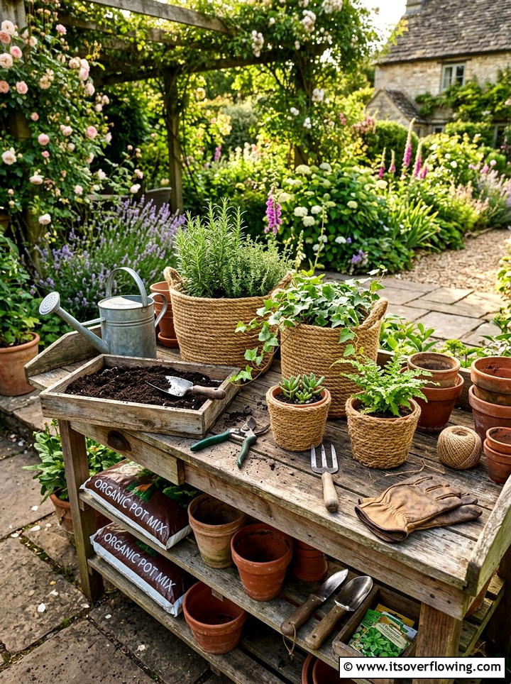 Jute Twine Planter - 25 creative garden ideas with boho textures