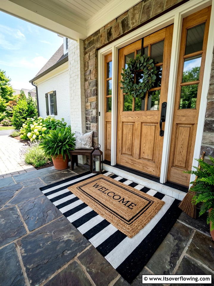Jute Welcome Mat - 25 front porch ideas with boho style