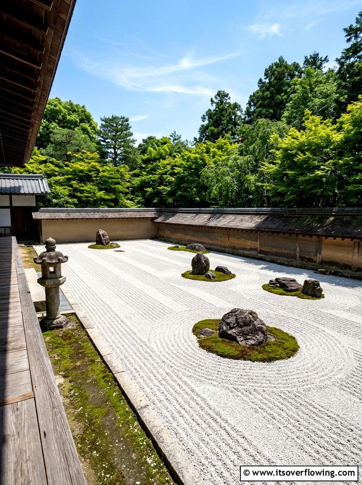 Karesansui Raked Gravel - 25 garden decor ideas for zen gardens