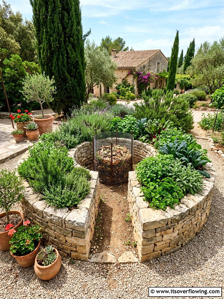 Keyhole Garden With Center Basket - 25 creative garden ideas with composting stations
