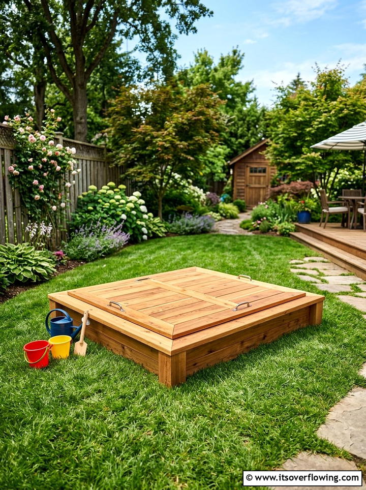 Kid Sand Pit Area - 25 garden ideas with weekend projects