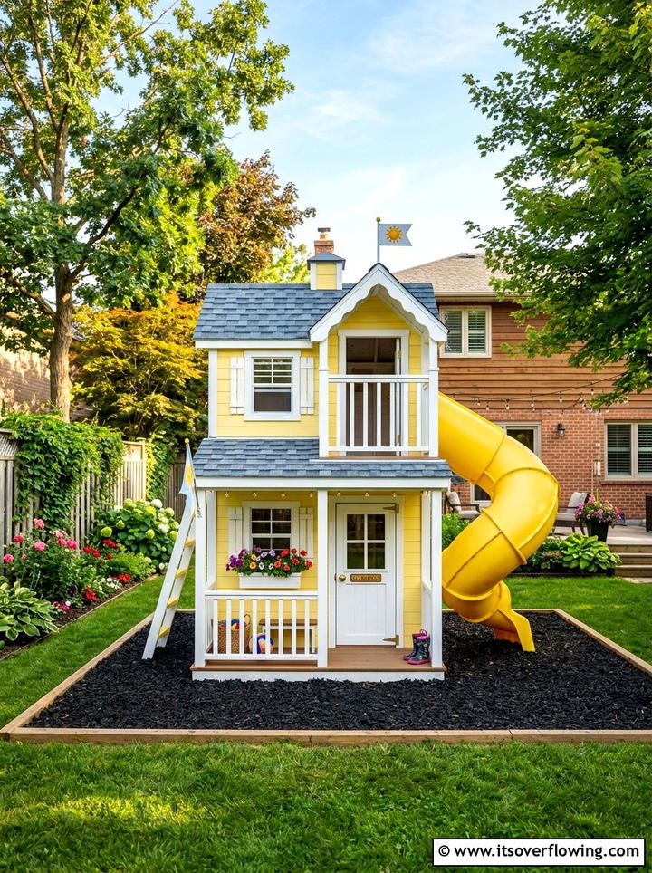 Kids Playhouse Shed - 25 backyard ideas with storage shed