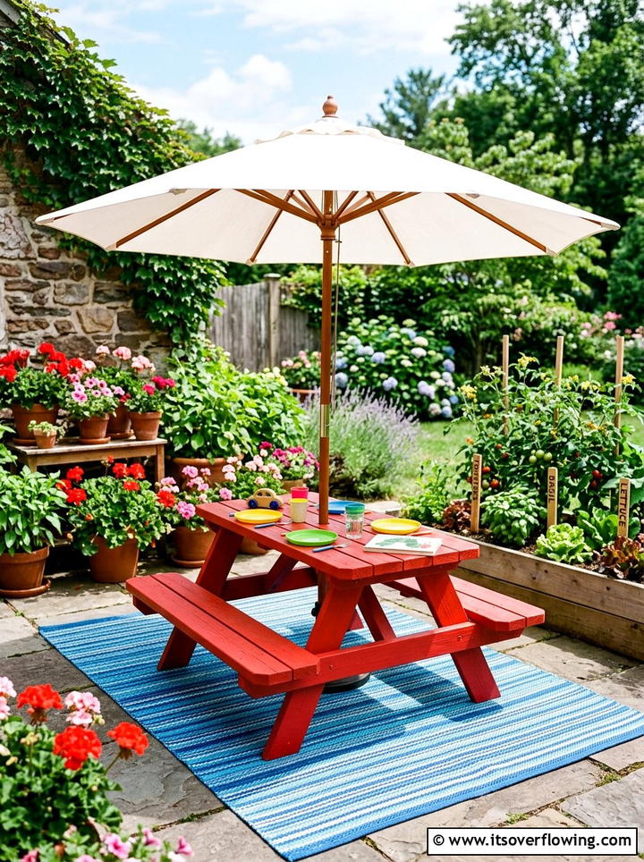 Kids picnic table - 25 backyard ideas for kids