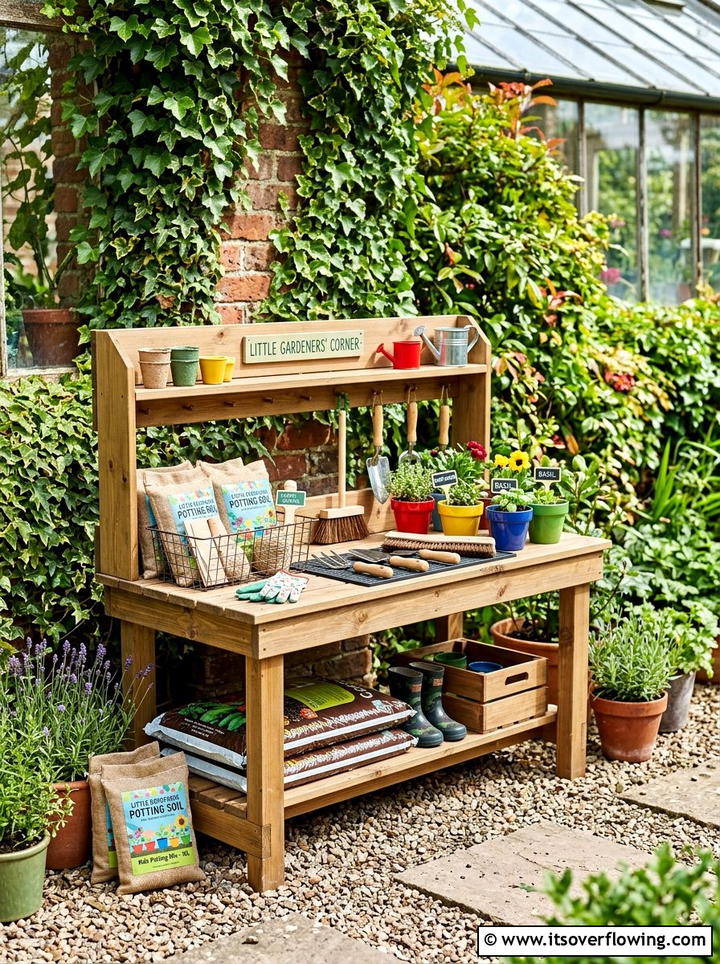 Kids potting bench - 25 creative garden ideas with kids garden zone
