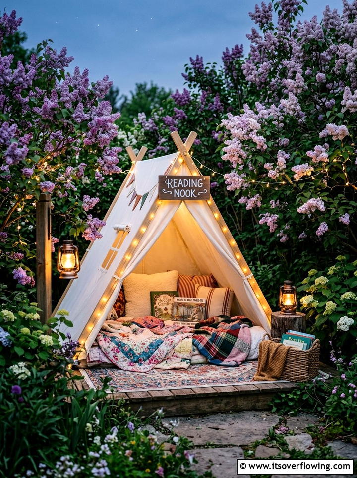 Kids reading nook - 25 backyard ideas for kids