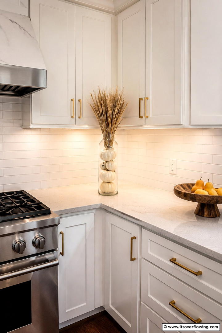 Kitchen Countertop Corner - 50 Minimalist Fall Decor Ideas to Upgrade Spaces Now