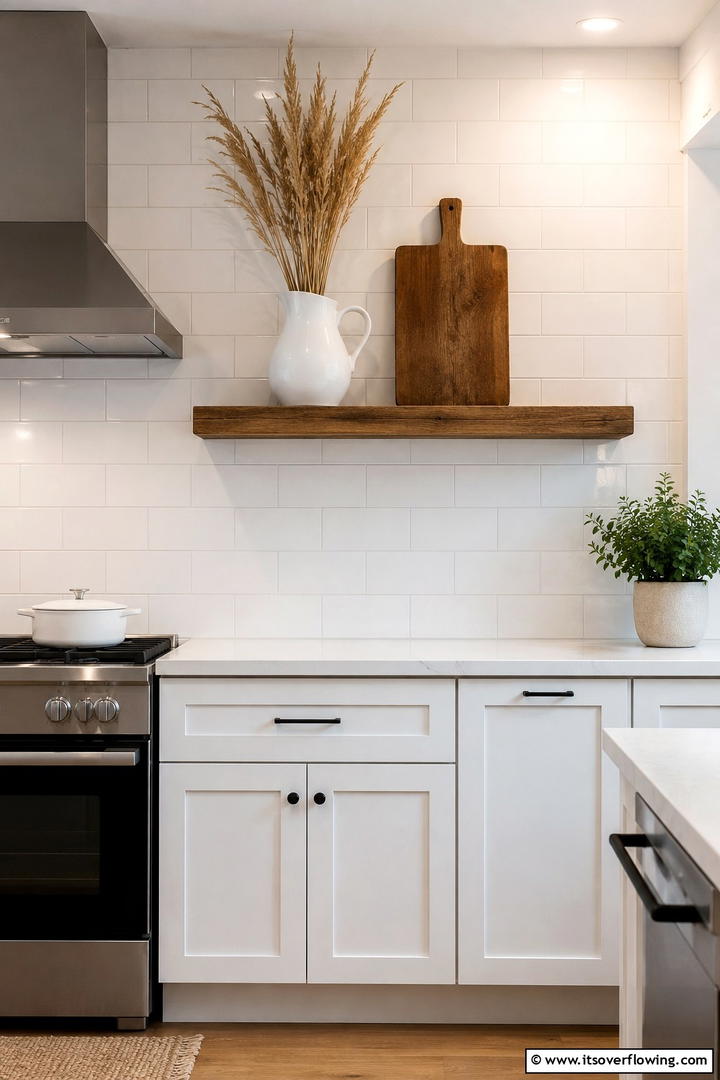 Kitchen Floating Shelf - 50 Minimalist Fall Decor Ideas to Upgrade Spaces Now