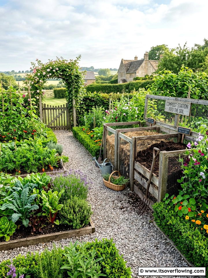 Kitchen Garden Composting - 25 backyard ideas with compost station