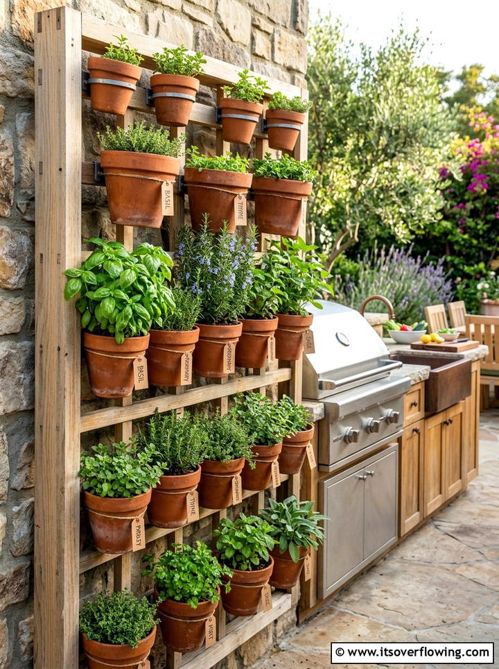 Kitchen Herb Wall - 25 garden ideas with vertical gardens