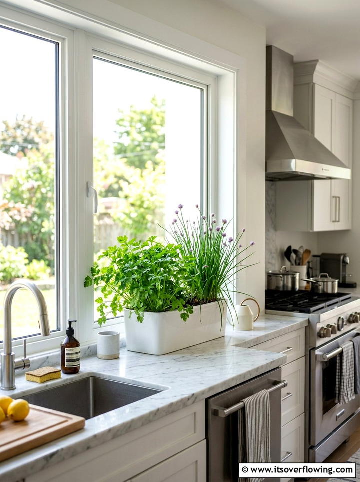 Kitchen Window Box - 25 small garden ideas with herbs