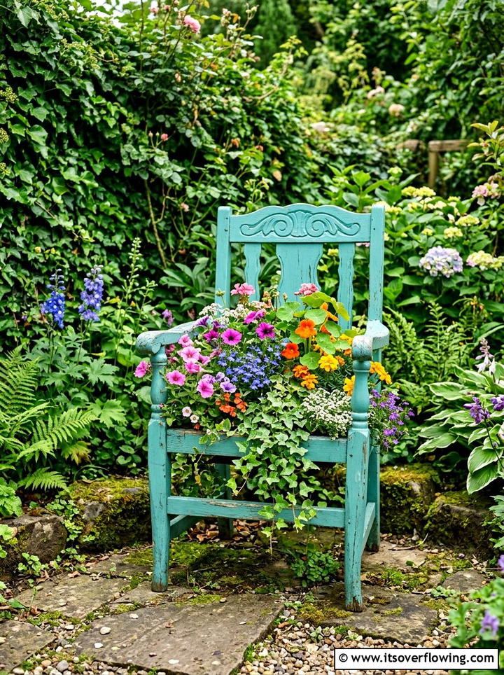 Kitchen chair planter - 25 upcycled garden ideas diy