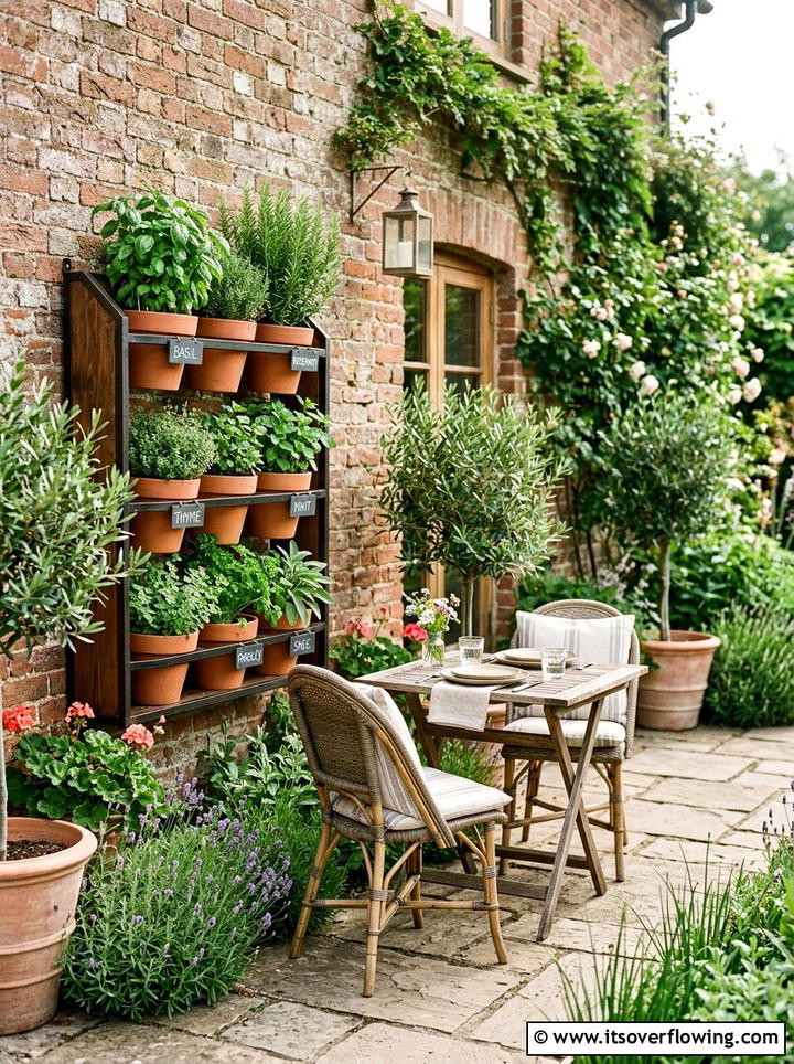 Kitchen herb containers - 25 garden decor ideas for patios
