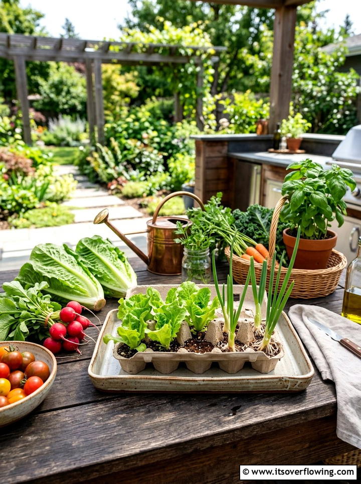Kitchen scrap tray - 25 recycled garden ideas with egg cartons