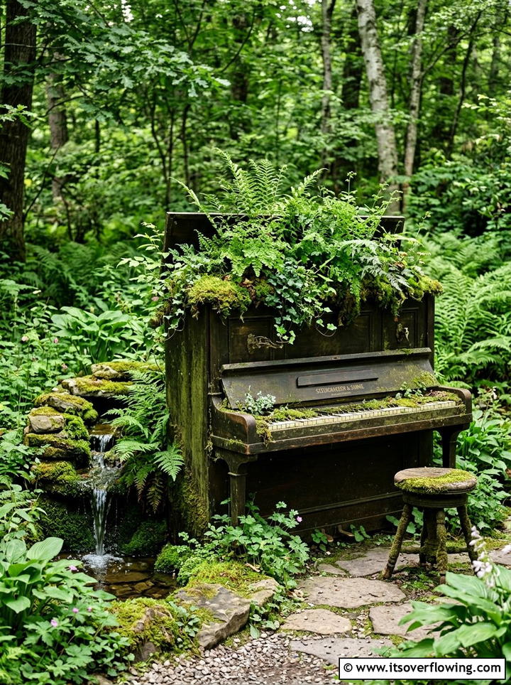Kitchen sink bird bath - 25 recycled garden ideas with old furniture
