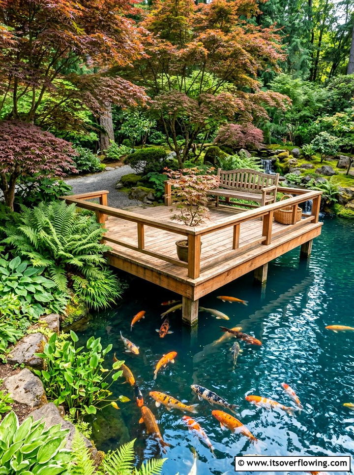 Koi Pond With Deck - 25 backyard ideas with pond
