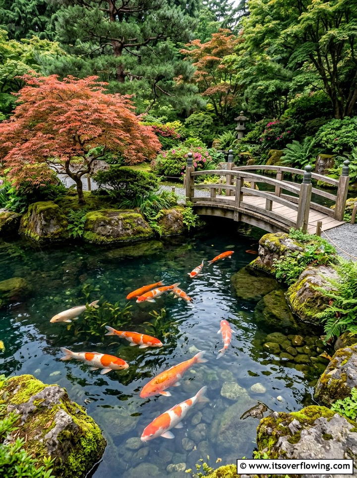 Koi fish pond - 25 garden ideas with water features