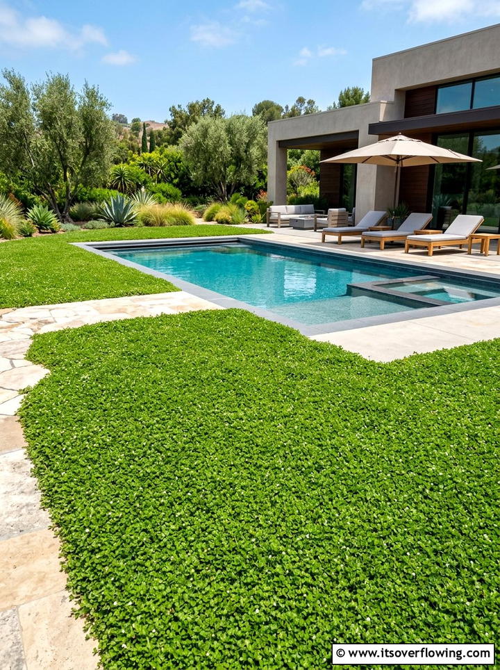 Kurapia ground cover - 25 creative garden ideas with clover lawn alternatives