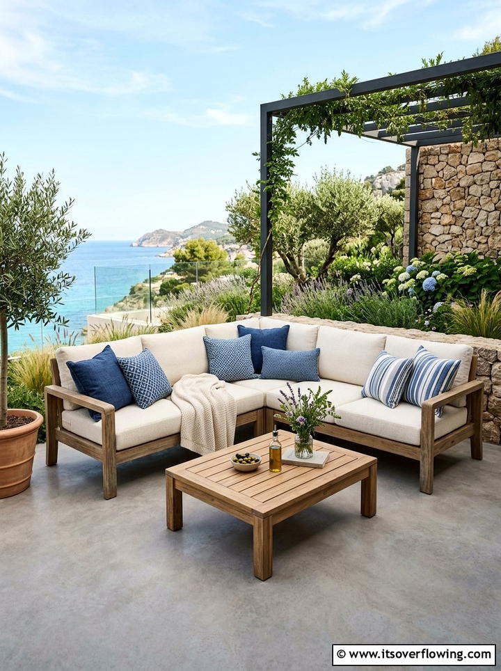 L Shaped Outdoor Sofa Setup - 25 backyard ideas for corner lots