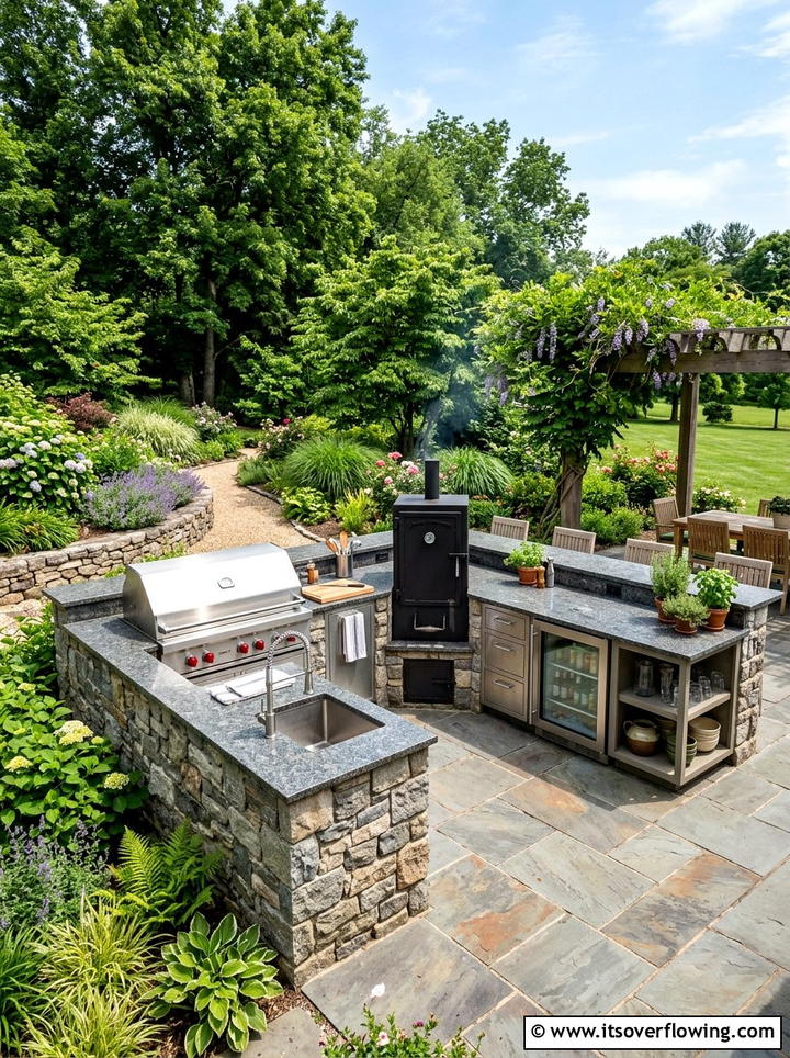 L shaped outdoor kitchen island - 25 garden design ideas for outdoor kitchens