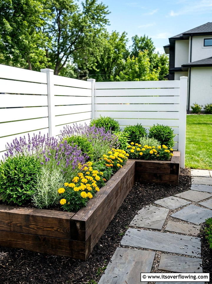 L shaped raised bed - 25 small garden ideas with corner planters