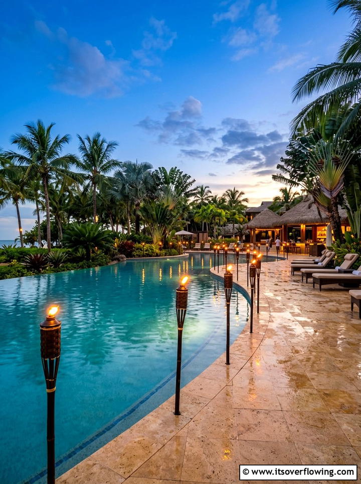 LED Tiki Torches - 25 backyard decorating ideas with lights
