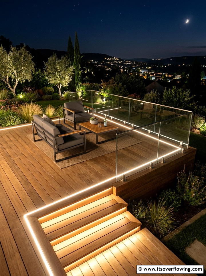 LED deck lighting - 25 garden decor ideas with lights