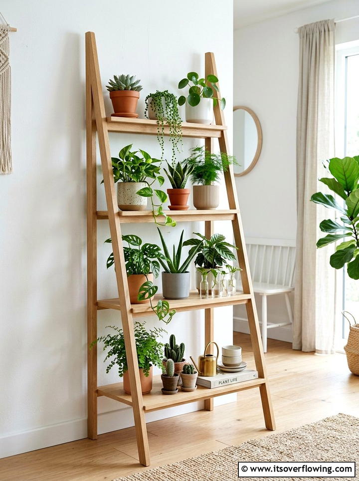 Ladder Plant Shelf - 25 garden ideas for apartments