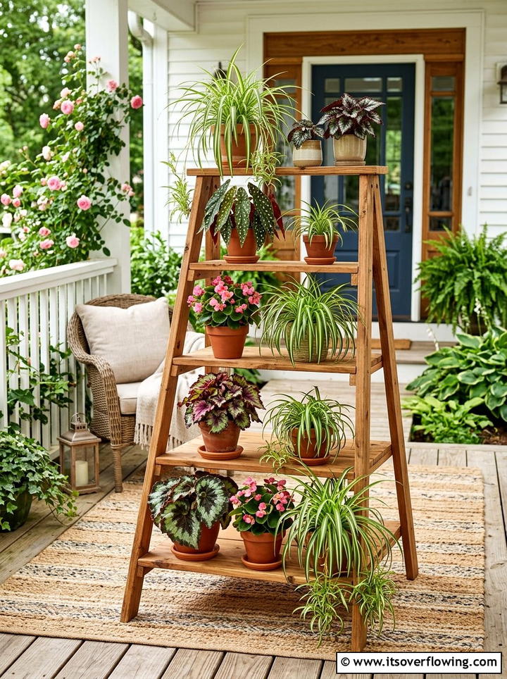 Ladder Plant Stand - 25 garden ideas with vertical gardens