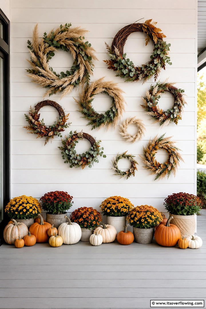 Ladder Shelf Vertical Garden Porch - 50 Fall Porch Decor Ideas for Welcoming Outdoor Spaces