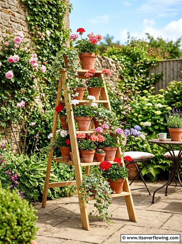 Ladder plant stand outdoor - 25 garden design ideas with vertical gardens