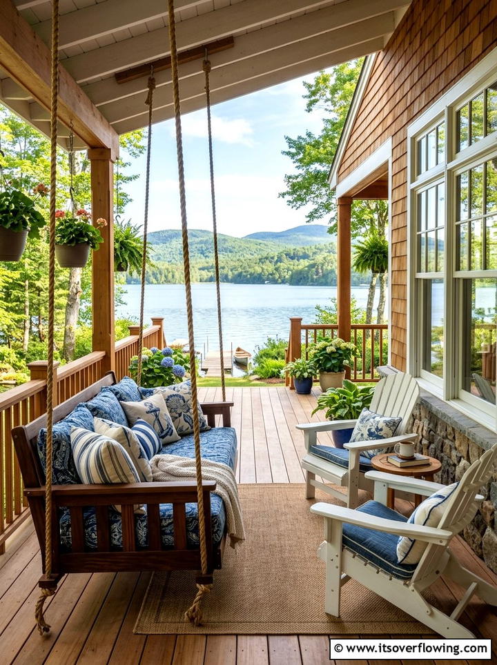 Lake House Front Porch - 25 front porch ideas with porch bed swing