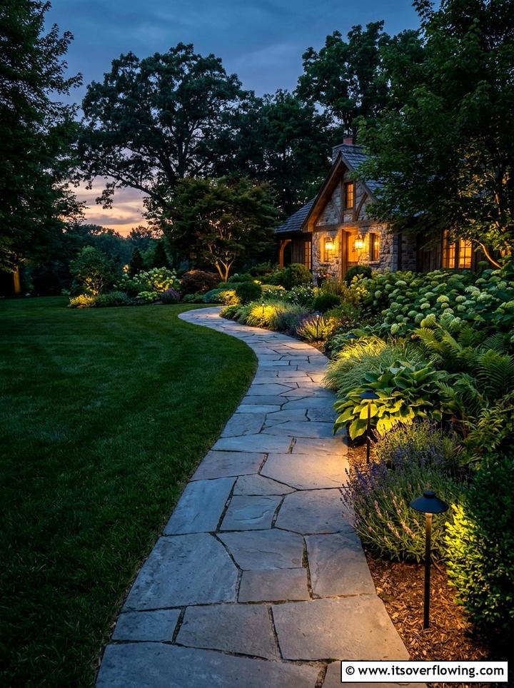 Landscape Path Lighting - 25 backyard ideas with garden and lawn