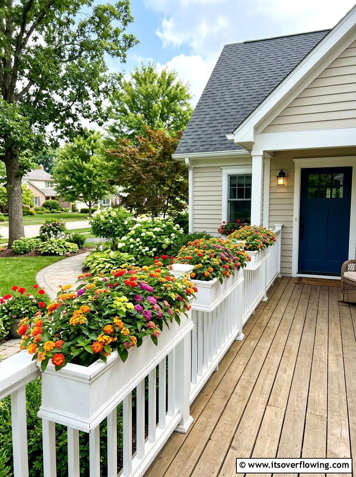 Lantana for colorful porch boxes - 25 front porch ideas with sun loving plants