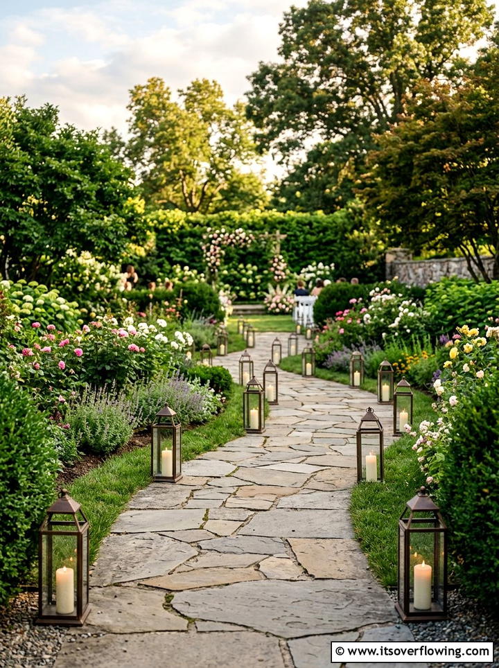Lantern Path - 25 garden decor ideas for weddings