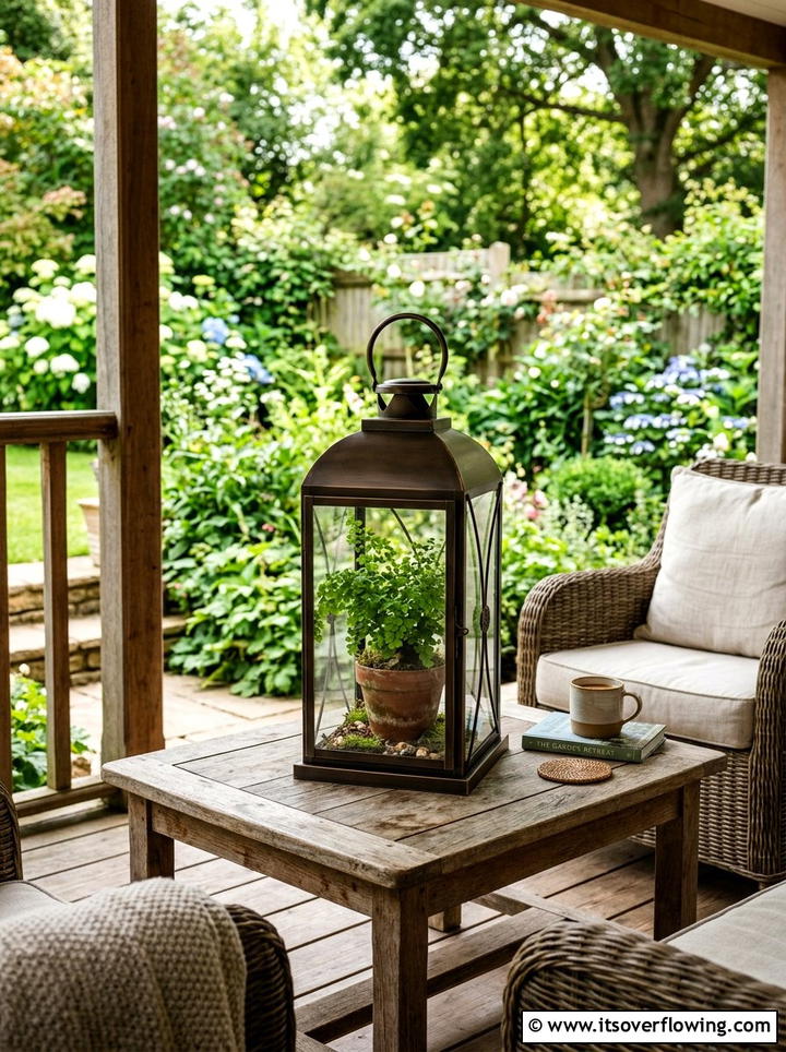 Lantern Plant Holder - 25 upcycled garden ideas for porches