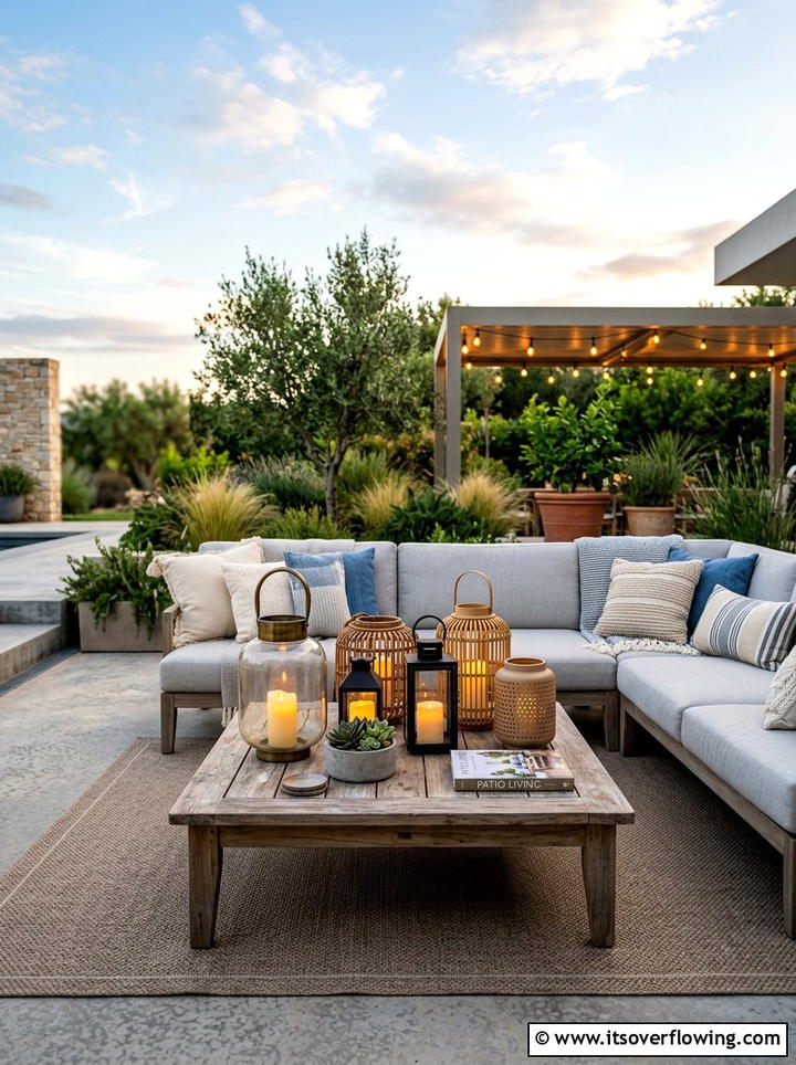 Lanterns Grouped On Coffee Table - 25 backyard decorating ideas with lanterns