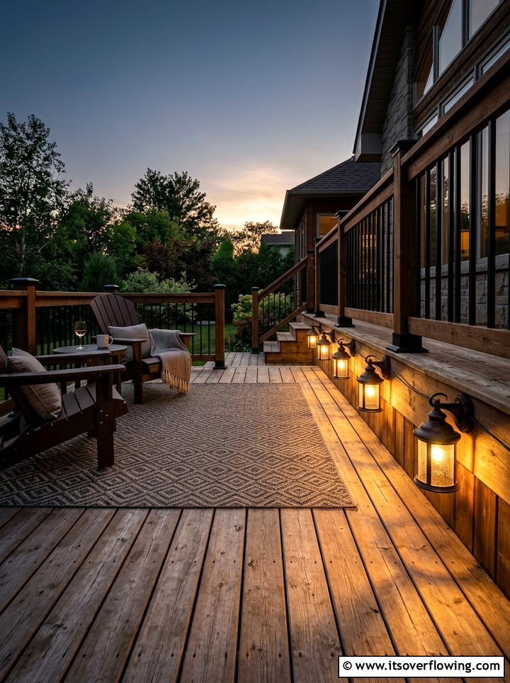 Lanterns Under Deck Railing - 25 backyard decorating ideas with lanterns